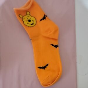 Disney 🫏 Orange Socks with Pooh Bear and Bat Design